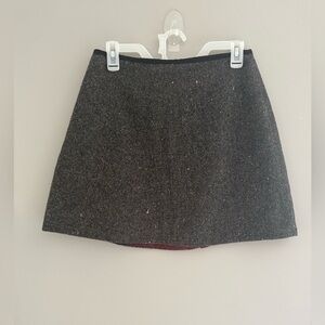 Gap Womens Skirt SZ 8 Grey Tweed Mini Lined Wool Blend Back Zip Y2K Academic
